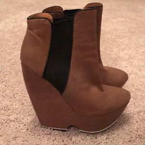 L.A.M.B. Leather Wedges